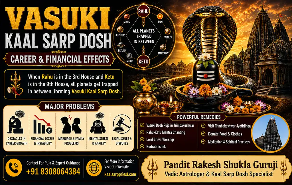 Vasuki Kaal Sarp Dosh – Career & Financial Effects