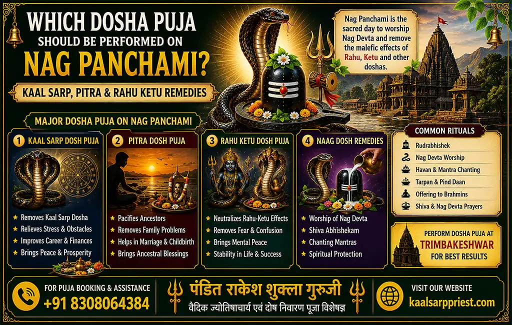Which Dosha Puja Should Be Performed on Nag Panchami? Kaal Sarp, Pitra & Rahu Ketu Remedies