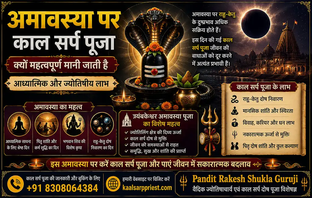 अमावस्या पर काल सर्प पूजा क्यों महत्वपूर्ण मानी जाती है – आध्यात्मिक और ज्योतिषीय लाभ