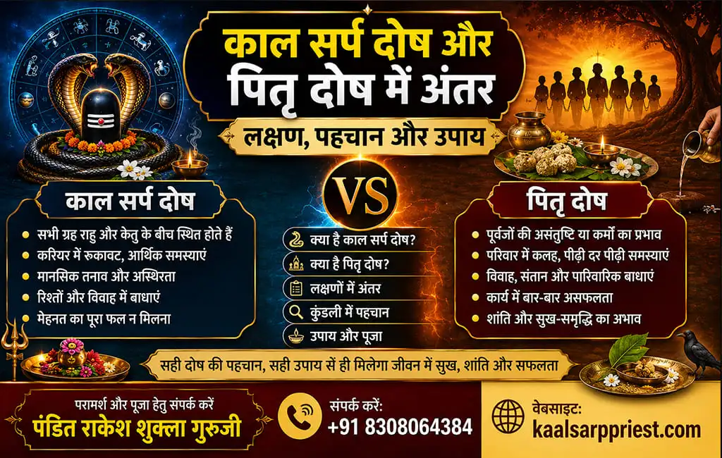 काल सर्प दोष और पितृ दोष में अंतर – लक्षण, पहचान और उपाय