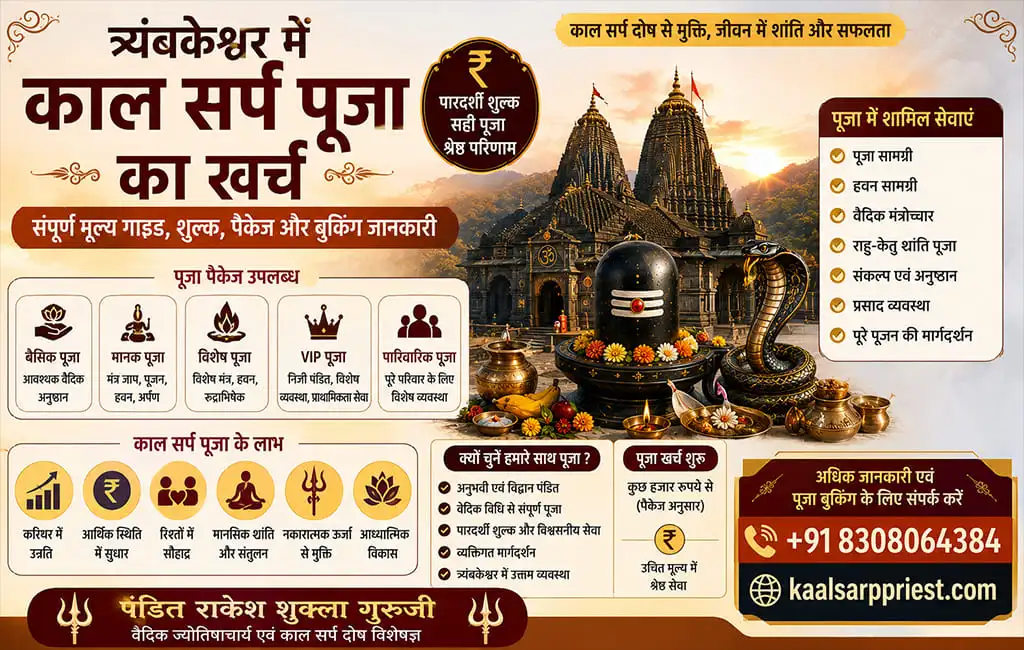 त्र्यंबकेश्वर में काल सर्प पूजा का खर्च – संपूर्ण मूल्य गाइड, शुल्क, पैकेज और बुकिंग जानकारी