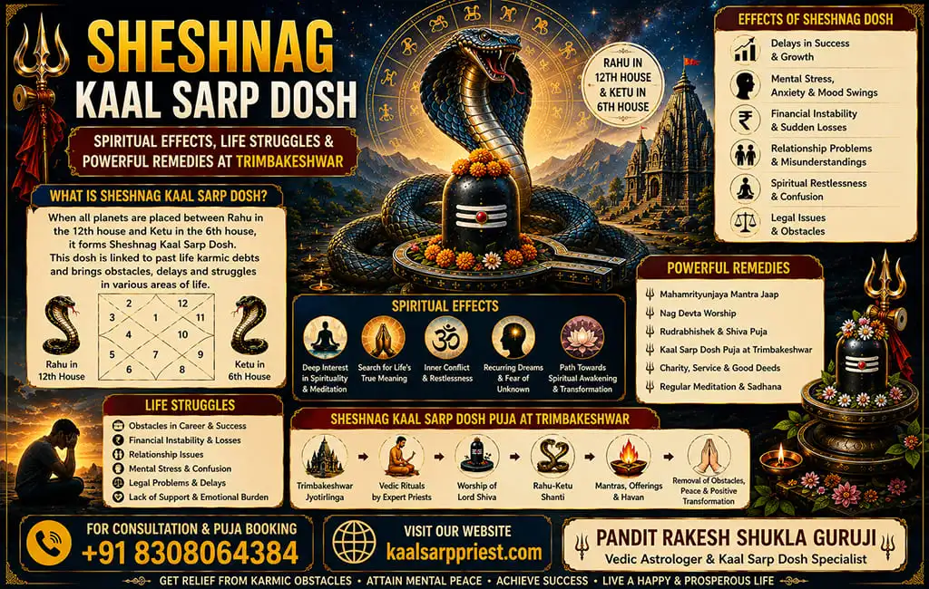 Sheshnag Kaal Sarp Dosh: Spiritual Effects, Life Struggles & Powerful Remedies at Trimbakeshwar